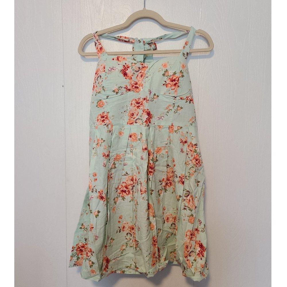 No Boundaries floral mini halter dress